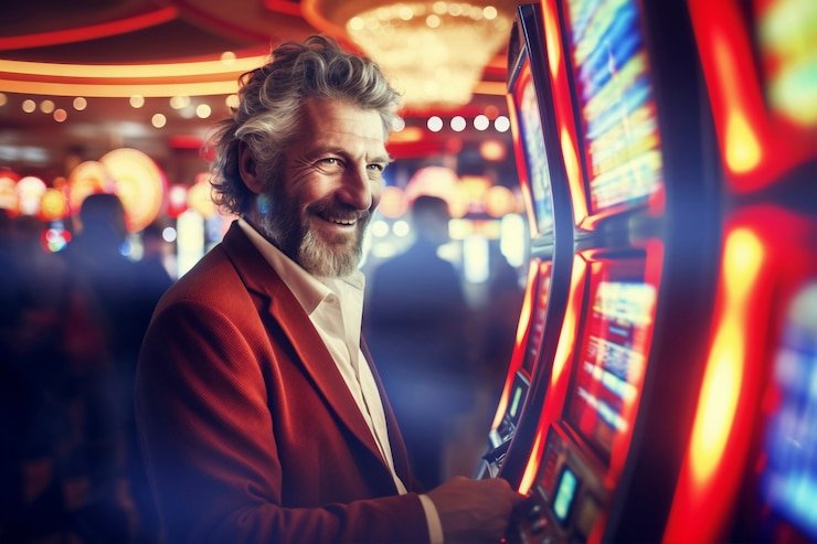 Live casino table with dealer and player positions